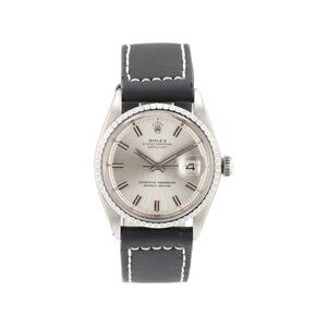 Rolex Datejust 1603 36mm Silver Index - Fatboy Dial Engine-Turned Bezel